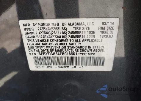 2014 Acura Mdx Advance Pkg W/Entertainment Pkg z USA, uszkodzony, nr VIN 5FRYD3H84EB018561